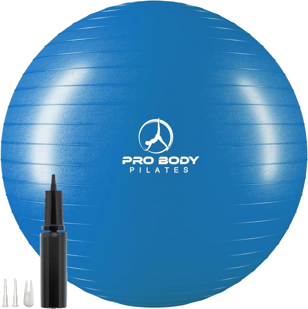 ProBody Pilates Exercise Ball - Multiple Sizes Gym Grade Balance Ball for Fitness, Yoga, Workout, Pregnancy & Physical Therapy (65 cm, Blue) ProBody Pilates Exercise Ball - Multiple Sizes Gym Grade Balance Ball for Fitness, Yoga, Workout, Pregnancy & Physical Therapy (65 cm, Blue)