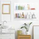 Lineshading 4 Pcs Pegboard Shelves, 12 x 5 Inch Metal Shelf Brackets Pegboard Tray Accessories Wall Organizer for Craft Room Home Garage Nursery Workbench Kitchen (White)