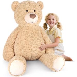 SuzziPals 43 inch Giant Teddy Bear Stuffed Animal, Lifelike Stuffed Animals for Stress Relief & Companion, Extra Soft Fluffy Big Plushies Hugging Pillow, Jumbo Teddy Bears Gifts for Kids Adults