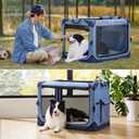Lesure Collapsible Dog Crate - Portable Travel Kennel for Extra Large Dog, 4-Door Pet Crate with Mesh Windows, Indoor & Outdoor, Blue