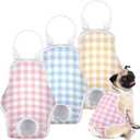 MICOOYO Dog Diaper Onesie Sanitary Pantie with Adjustable Suspender Washable Dog Period Panties Doggie Diapers Pet Underwear Female Dogs Diapers for Heat (Striped, M/L)