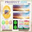 Wettarn 180 Pcs/ 60 Sets Jesus Easter Egg Fillers with Luminous Bracelets Christian Cards Jesus Is The Light of The World Gifts for Easter Basket Stuffers Bulk Church Resurrection Favors(Colorful)