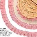 Gingham Ruffle Red Trim Lace 5 Yards 1.5" Rustic Christmas Decorative