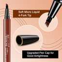 2 x AWROSE Eyebrow Pencil, 3 Pack 3D Microblading 4-Tip Eyebrow Pen, Magic Precise Natural Waterproof Eye Brow Pen with Hair Like Strokes, 4 Fork Tip Multi-Used Eye Brow Pencils for Women/Men (Dark Brown+Light Brown+Reddish Brown)