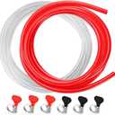 10FT Kegerator Beer Co2 Gas Dual Lines Kit, ID 3/16" Keg Beer Lines Tubing & ID 5/16'' Co2 Gas Hose Food-Grade PVC Tubing Keg Faucet Tube with 6Pcs Hose Clamps for Homebrew