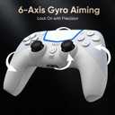 BETMI Wireless Controller for PS5/Pro/Slim/PC, Bluetooth, Hall Joysticks, Turbo, Dual Vibration, 6-Axis Gyro, 3.5mm Jack, Built-in Speaker(Off-White)