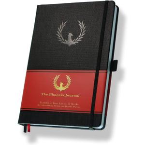 The Phoenix Journal  Quarterly Goal Planner & Daily Journal for Focus, Productivity & Clarity  12 Week Undated Roadmap with Vision & Goal Setting  Daily, Weekly & Monthly Planning  Hardcover - Black (Charcoal)