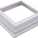 4pcs True 4 * 4inch Split Style Vinyl Fence Post Skirt/White Color PVC Post Cover/Skirt Shoe for Hand and Stair Rails, Two-Piece England Base Trim Ring Railing