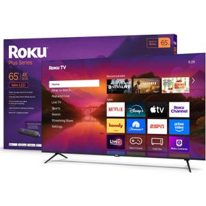 Roku Smart TV 2025  65-Inch Plus Series, Mini-LED TV  RokuTV with Enhanced Voice Remote  Flat Screen 4K QLED Television with Dolby Vision & Wi-Fi for Streaming Live Local News, Sports
