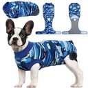 Kuoser Recovery Suit for Dogs Cats After Surgery, Professional Pet Recovery Shirt Dog Abdominal Wounds Bandages, Substitute E-Collar & Cone,Prevent Licking Dog Onesies Pet Surgery Recovery Suit XS