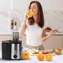 Mueller Juicer Ultra Power, Easy Clean Extractor Press Centrifugal Juicing Machine, Wide 3" Feed Chute for Whole Fruit Vegetable, Anti-drip, Silver