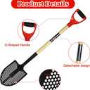 Upgrade Sifting Shovel - 50" Long Sand Sifter Shovel with Hole for Chicken Coop,Mud & Beach Fun, Heavy Duty Rock Sifter, Chicken Poop Scooper for Sand with Ergonomic D-Grip Handle