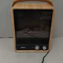 Shinic Electric Fireplace Heaters for Indoor Use,1500W Space Heater with Crackling Sound & 3D Realistic Flame, Safety Protection, Portable Fireplace Heater for Home Office Christmas Decoration, Oak (11.8" x 5.9" 14.6")