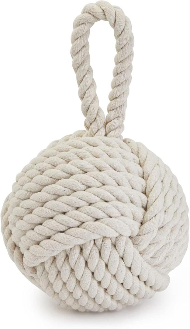 Okuna Outpost Rope Knot Door Stop - Weighted Door Stopper - Nautical Knot Doorstop - 3.5 lb, 6 x 12.5 in