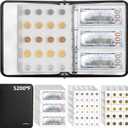 Coin Collection Album with 5200 Heat Insulate,400 Pockets Fireproof Coin Book & 36 Paper Money Organizer Binder with Aluminum Foil Lining for Coin Currency Holder,Pennies,Bill,Tokens,Badges