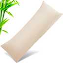 Body Pillow Cases Cover, Bamboo Rayon Body Pillowcases with Zipper Closure, Cooling and Breathable Pillow Case for Hot Sleepers and Night Sweats, 20x54 inches, Khaki