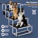 Extra Wide Dog Stairs for Large Dogs, Foldable Dog Ramp for Car with Non-Slip Surface, Dogs Stairs for Cars, High Beds, Truck, Supports up to 250 lbs, 4 Steps