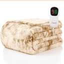 Homemate Electric Heated Blanket Full Size - 72"x84" Heating Blanket Full Size 1/2/4/6/8 Hours Auto-Off 10 Heat Level Over-Heat Protection Luxury Faux Fur Sherpa ETL Certification