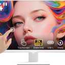 24 Inch Touch Screen Monitor 2K(2560x1440P) IPS Computer Display, 144Hz Gaming Monitor, HDMI USBC DP Ports, Frameless, VESA, White
