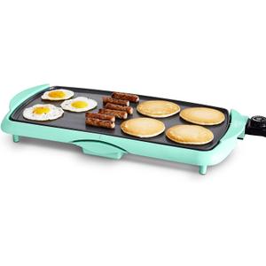 GreenLife 20 Extra Large Electric Griddle, Non-Toxic PFAS & PFOA-Free Ceramic Nonstick, Temperature Control, Quick Even Heating, Removable Drip Tray, Pancakes, Eggs, Sausage, Easy Clean, Turquoise