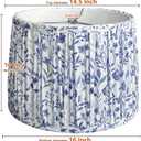 Fabric Pleated Lamp Shades, 14.5" Top x 16" Bottom x 10" High (Spider) Contemporary Lamp Shades for Table Lamps & Bedside Lamps Replacement Drum Lampshade - Assembly is Required