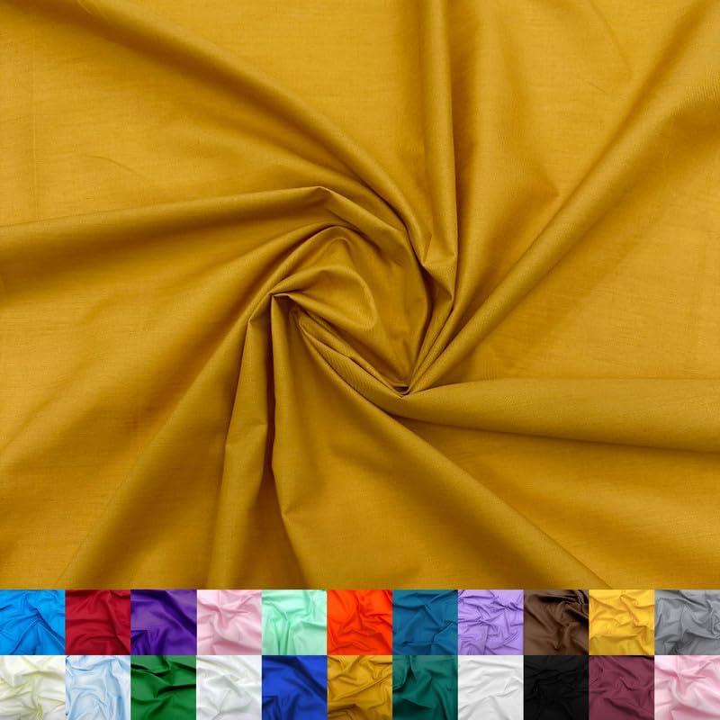 Ice Fabrics Cotton Polyester Broadcloth Fabric by The Yard - 60" Wide Soft & Breathable Broadcloth Fabric for Sewing - Perfect for Apparel, Bedding, Curtains and More - Gold - 2 Yards