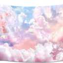 HVEST Pink Cloud Tapestry Colorful Abstract Clouds Natural Landscape Tapestries Wall Hanging for Bedroom Living Room Teen Dorm Indie Decor Poster Blanket,80x60 Inches (60L" x 80W")