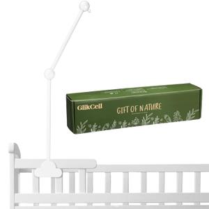 Wooden Baby Crib Mobile Arm 27.17 Inches Cloud Design Adjustable Baby Mobile Hanger for Crib Cot Bed Bassinet Wind Chimes Bed Bell Nursery(White)