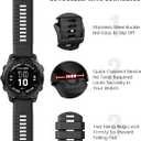 NotoCity for Fenix 7X Pro/6X Pro Band for Fenix 6X Strap Fenix 7X Band 26mm Width Fenix 5X Plus Wristband for Descent Mk2i/tactix Delta/tactix 7 Pro/tactix 7 AMOLED Soft Silicone Watch(Black)