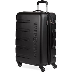 SwissGear 7366 Signature Hardside Expandable Luggage with Spinner Wheels, TSA Lock, Black, Checked-Medium 23-Inch