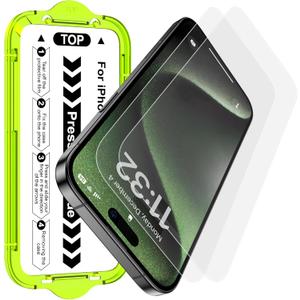 Esanik for iPhone 15 Pro Matte Glass Screen Protector [Auto-alignment] Anti-Glare & Anti-Fingerprint,Anti-Reflection,Bubble Free, Smooth as Silk, 2 Pack 9H Glass Screen Cover