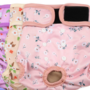 Grecle Washable Female Dog Diapers Skirt(4 Pcs) - Reusable Doggie Diapers with Adjustable Snaps, High Absorbency Leak-Proof Puppy Diapers for Female Dog in Heat, Period, Incontinence, M