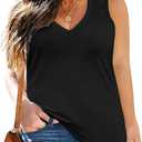 XLForHailey Women's Plus Size Tank Tops Sleeveless Shirt Sexy V Neck Summer Loose Baggy Floral Shirt Clothes, Black 3XL