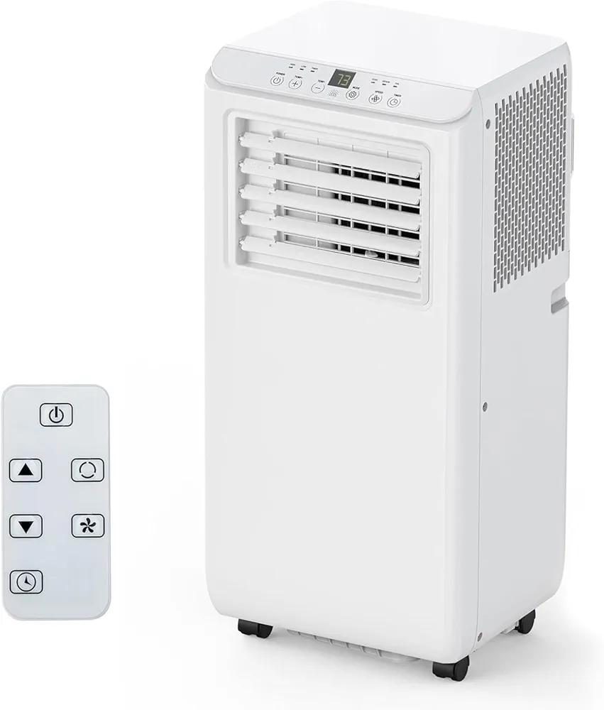 Portable Air Conditioners 8000 BTU, Energy Efficient AC Unit with Remote Control, 24H Timer, Quiet Operation for Bedroom, Office, Dorm Rooms Up to 350 Sq. Ft, White