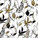 Black and Brown Leaf Peel and Stick Wallpaper 17.7in x 88.5in