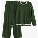 PRETTYGARDEN Women's 2 Piece Knit Sweater Outfit Casual Long Sleeve Pullover Wide Leg Pants Tracksuit Loungewear Set, Size XL