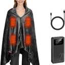 Cordless Portable Heated Blanket Battery Operated, 20000mAh Battery Rechargeable Heated Blanket with 3 Heating Levels, 70"x40" USB Wearable Electric Blankets for Camping, Home, Office, Car. (Grey)