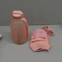 Hydracy Water Bottle with Time Marker -Large BPA Free Water Bottle & No Sweat Sleeve -Leak Proof Gym Bottle with Fruit Infuser Strainer & Times to Drink -Ideal for Fitness Sports & Outdoors (Rose Gold)