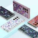 GiiKa for Galaxy S22 Ultra Case, Clear Girls Women Heavy Duty Shockproof Protective Hard Phone Cover Case for Samsung Galaxy S22 Ultra, Blue Floral