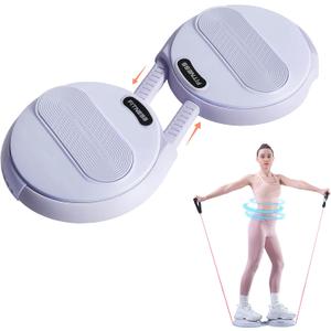 Ab Twister Board, Waist Twister Machine with Resistance Bands, Waist Twisting Disc for Core & Ab Exercise, Foot Massage, Ideal for Slimming Workout (Blue)