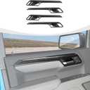 RAZPOY Carbon Fiber Inner Door Handle Bowl Covers Trim Compatible with Chevy Silverado & GMC-Sierra 2022-2024 UP