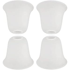 Giluta 4 Pack Bell Shaped Glass Shade Replacement Frosted Light Fixture Shades for ceiling fan light wall light,Lipless with 1-5/8-inch Fitter Opening
