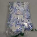 Floerns Women's Floral Puff Short Sleeve A Line Dress Ruffle Hem Boho Dresses (Blue and White)