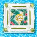Floating Mahjong Table for Pool, Double-Sided Waterproof Float Board with Rules, Game Tray for Card Games, Poker, Dominoes, Scrabble, for Swimming Pool, Hot Tub, Lake & Beach Party (Dark green)