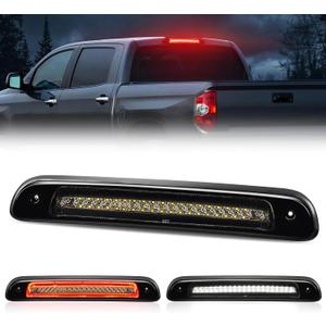 BORDAN LED Third 3rd Brake Light Plug-and-Play High Mount Stop Light Replacement for 2000 2001 2002 2003 2004 2005 2006 Toyota Tundra, Rear Cab Center Tail Cargo Lamp Smoked Lens Assembly