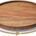 Lazy Susan Organizer for Kitchen, Acacia Wood Turntable for Cabinet, Pantry, Table, Countertop, Vanity, Spice RackMedium (9.8in)