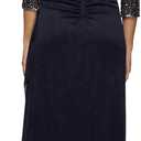 Alex Evenings Women's Long A-line Mother of The Bride Dress with Illusion Neck and Sleeves , 10P