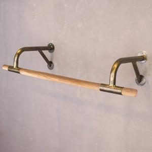 Industrial Wood Wall Clothes Hanging Rod,Iron Pipe Bracket Clothes Rod Garment Rack Commercial Clothing Display Rack (Color : Gold, Size : 100x29x16cm)