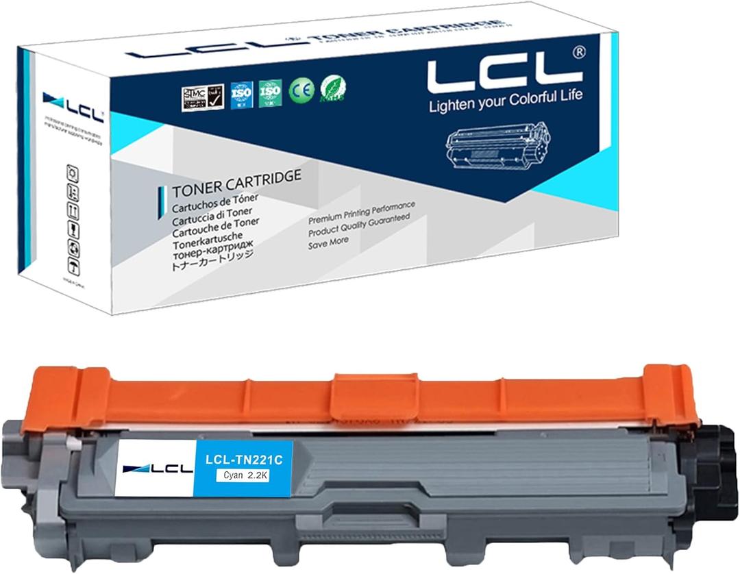 LCL Compatible Toner Cartridge Replacement for Brother TN-225 TN221 TN-225 TN221 TN225C TN221C 2200 Pages HL-3140CW HL-3142CW HL-3150CDN HL-3150CDW HL-3152CDW HL-3170CW HL-3170CDW (Cyan,1-Pack)