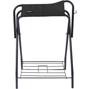 Harrison Howard Saddle Stand Freestanding Full-Size Portable Floor Horse Saddle Rack with Fabric Adds Protection to Underside of Saddle Prevents Bar Indentations Secure Saddle Saddle Black